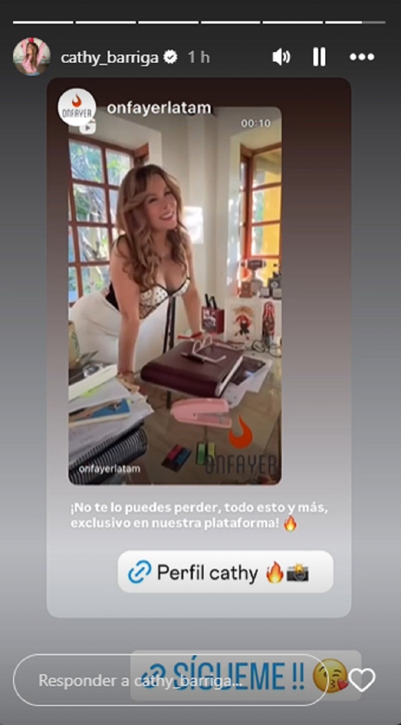 Cathy Barriga se unió a plataforma de contenido para adultos