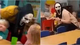 Video sensible: el macabro registro de parvularias asustando niños a lo “Scream”