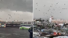 Impactantes imágenes en Estación Central: repentino fenómeno causó estragos y desató alarma en medio de la tormenta