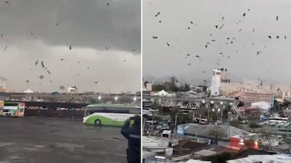 Impactantes imágenes en Estación Central: repentino fenómeno causó estragos y desató alarma en medio de la tormenta