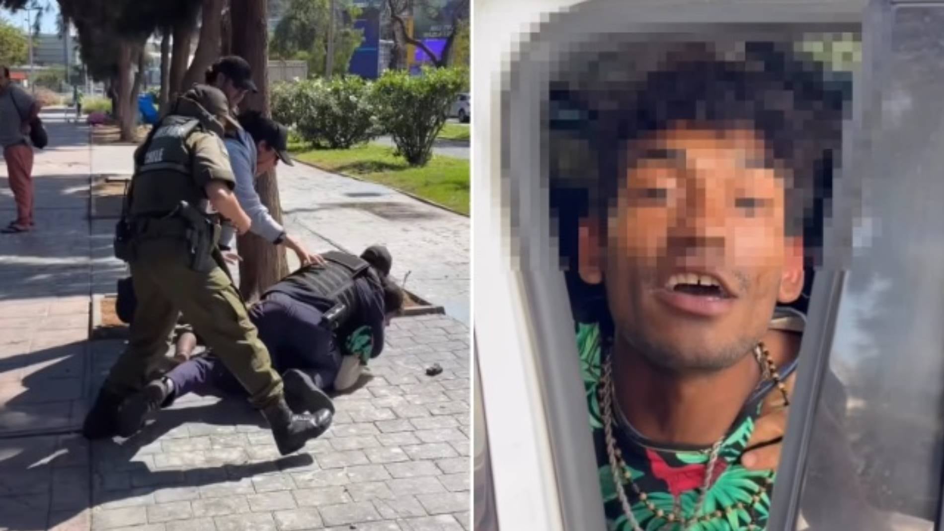 “¡Venezuela en pinta! ¡Oíste, conch...!”: graban detención de extranjero chorizo que agredió y escupió a carabineros