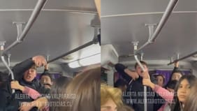 Insólito: sujeto amenazó a un hombre con un cuchillo en plena micro en Valparaíso