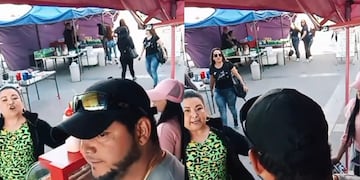 Video: chilena destroza puesto de comerciantes venezolanos