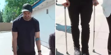 Vodanovic llega a votar con muletas y reafirma compromiso con Maipú y la campaña de Jara.