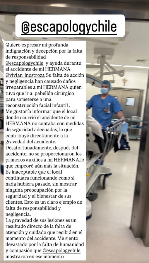 Accidente hermana Giulia Inostroza