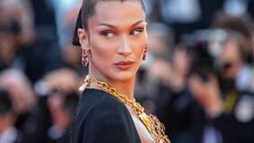 Un pulmón dorado: el osado collar que lució la modelo Bella Hadid en Cannes