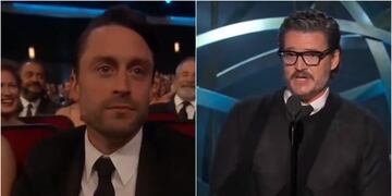 Kieran Culkin y Pedro Pascal en los premios Emmy