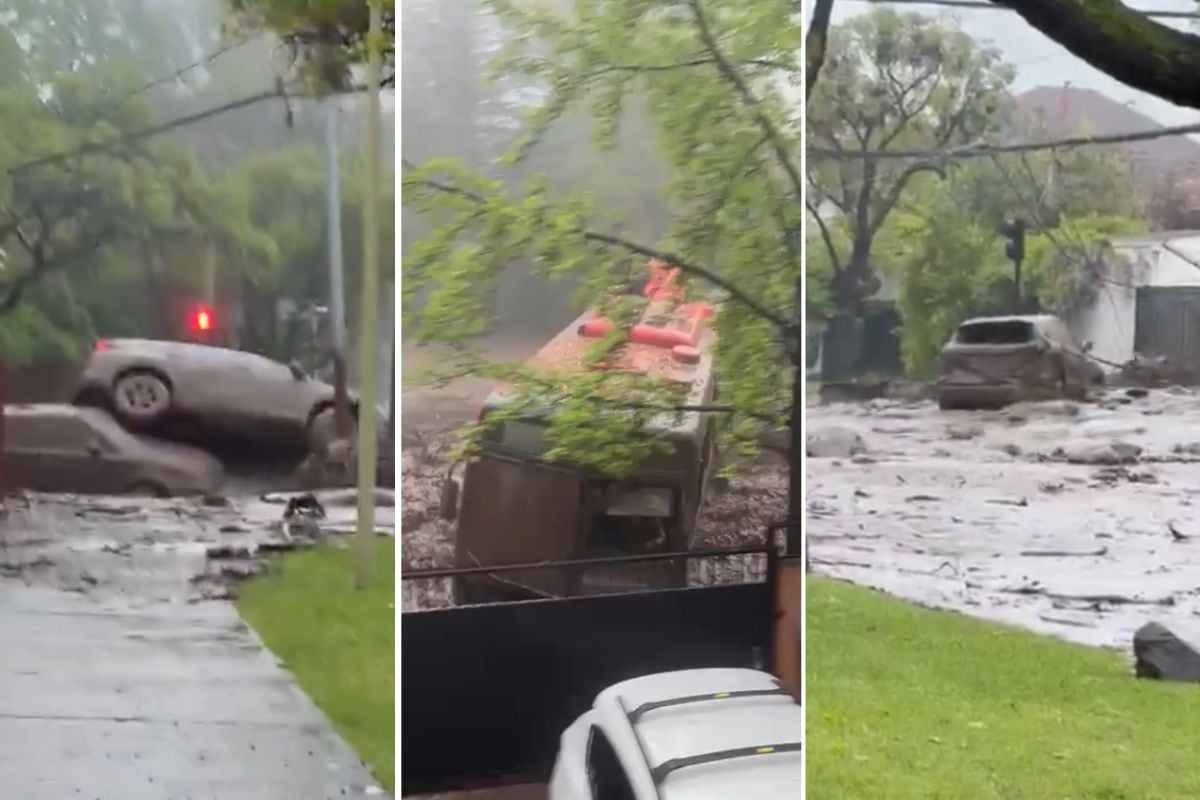 Desastre total en Las Condes: devastador aluvión arrasa con todo en transitadas calles de la comuna