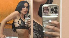 “¿Por qué Maradona?”: Lali desata la polémica por sticker del ídolo argentino en su celular