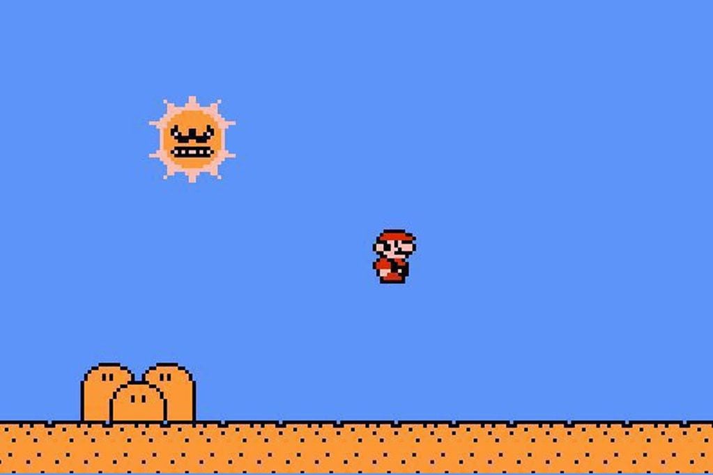 Los usuarios compararon al "Sol Enojado" de Super Mario Bros 3. con el sol causante de las altas temperaturas de estas semanas en la capital.