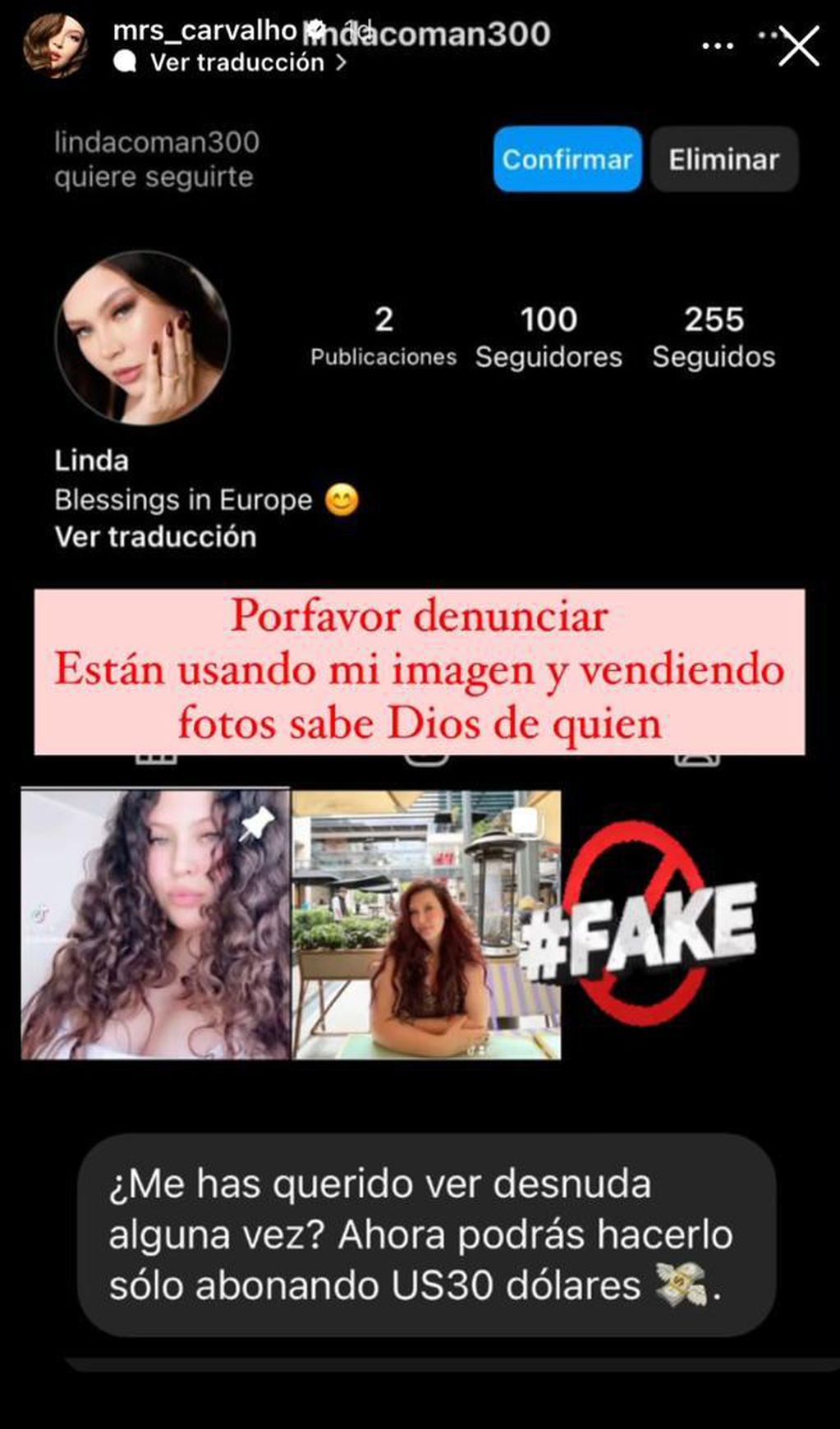 Michelle Carvalho denunció a página falsa que vende contenido sexual con su imagen