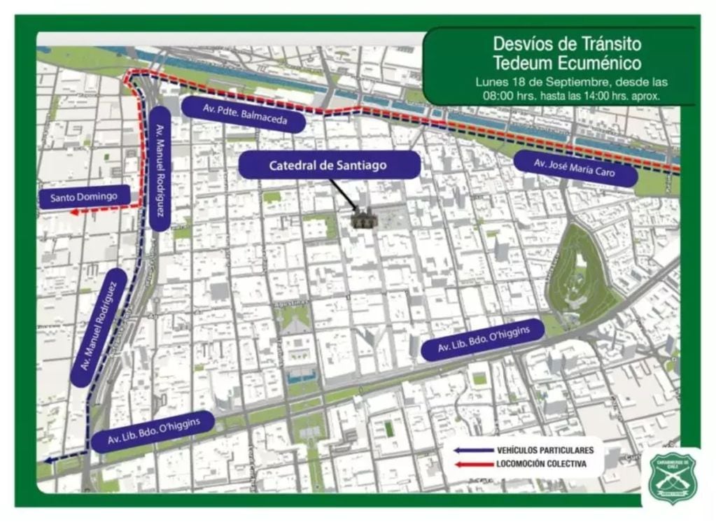 Fiestas Patrias 2023: conoce los cortes de tránsito por Te Deum y Parada Militar