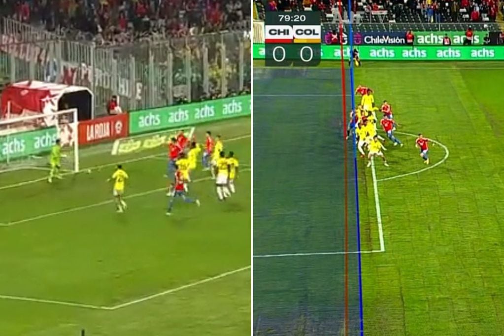 Así fue el gol que anuló el VAR en el partido Chile Colombia.