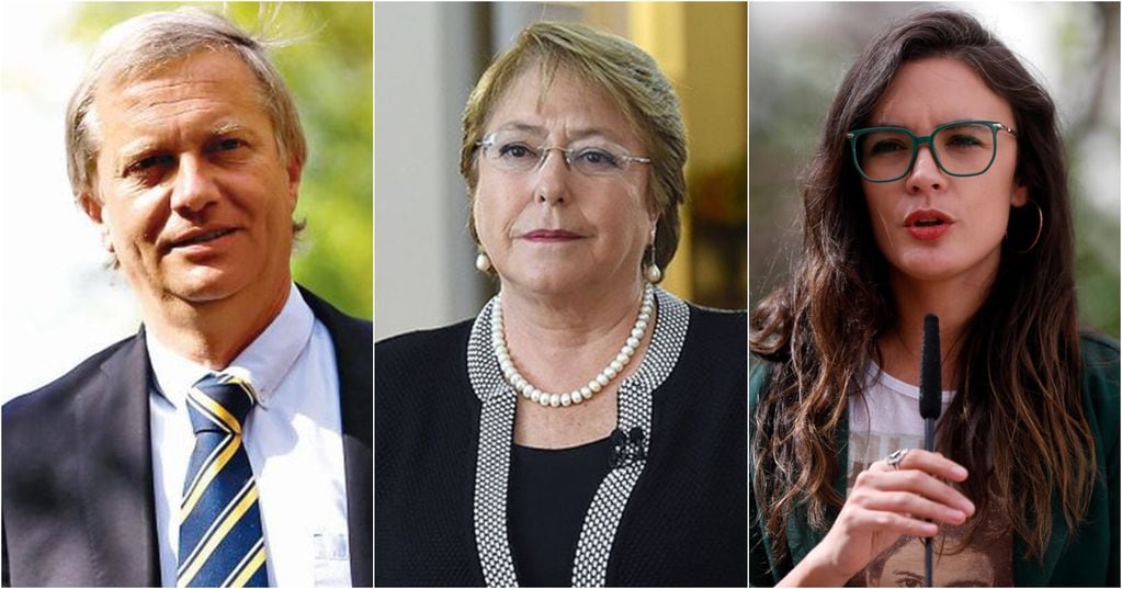 Con Evelyn Matthei a la cabeza: estos son los políticos que lideran la carrera presidencial, según la encuesta Cadem. Fotos: José Antonio Kast / Michelle Bachelet / Camila Vallejo.