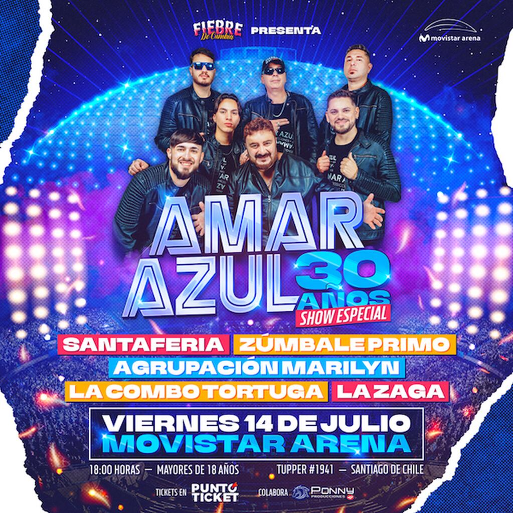 Amar Azul celebra 30 años de carrera con tremendo show en Chile