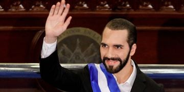 FILE PHOTO: El Salvador's President Nayib Bukele marks his fourth year in office, in San Salvador